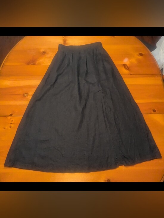 Quince Dresses & Skirts - Quince Black 100% European Linen Maxi Skirt Small